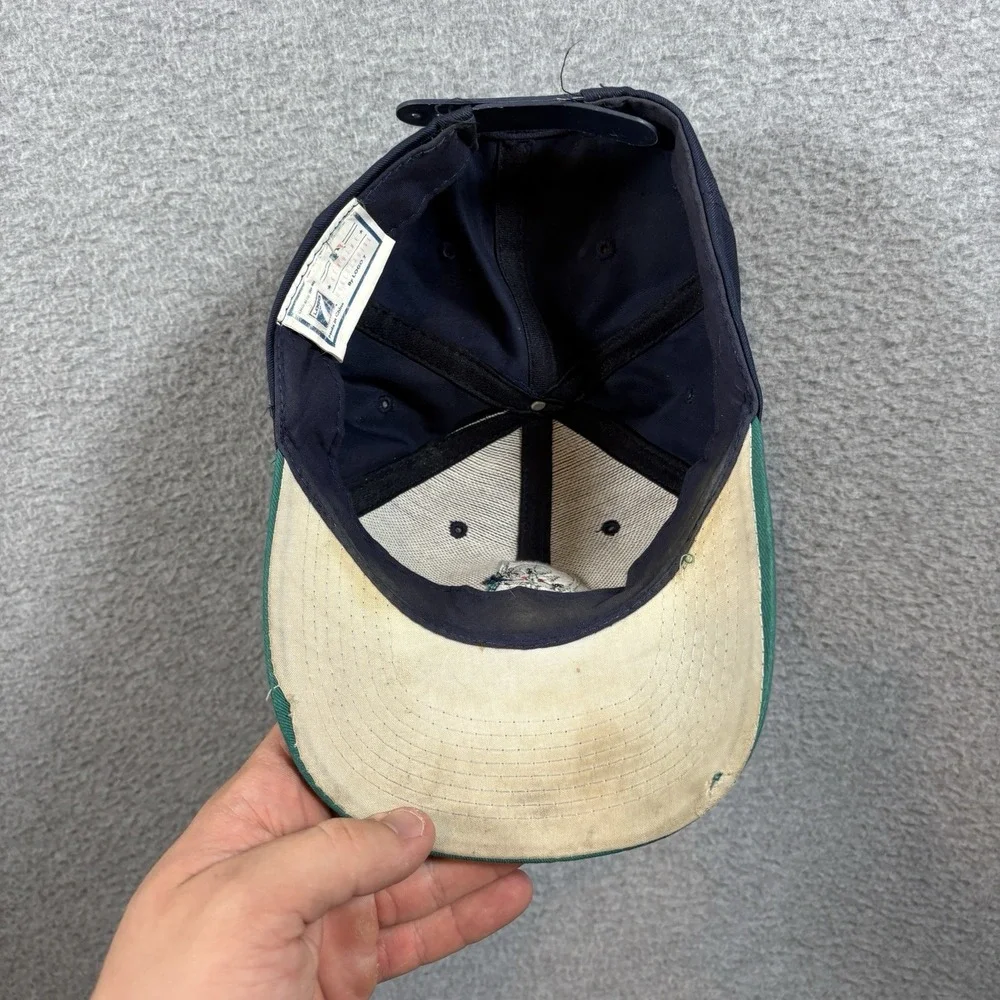 Vintage 90s Seattle Mariners Logo 7 Snapback Hat MLB Baseball Cap Two Tone Green